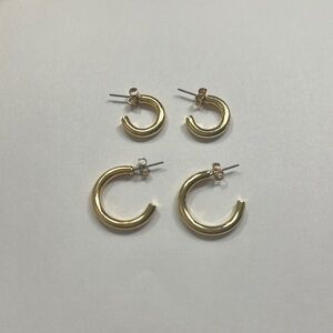Elegant Gold Hoop Earrings Set